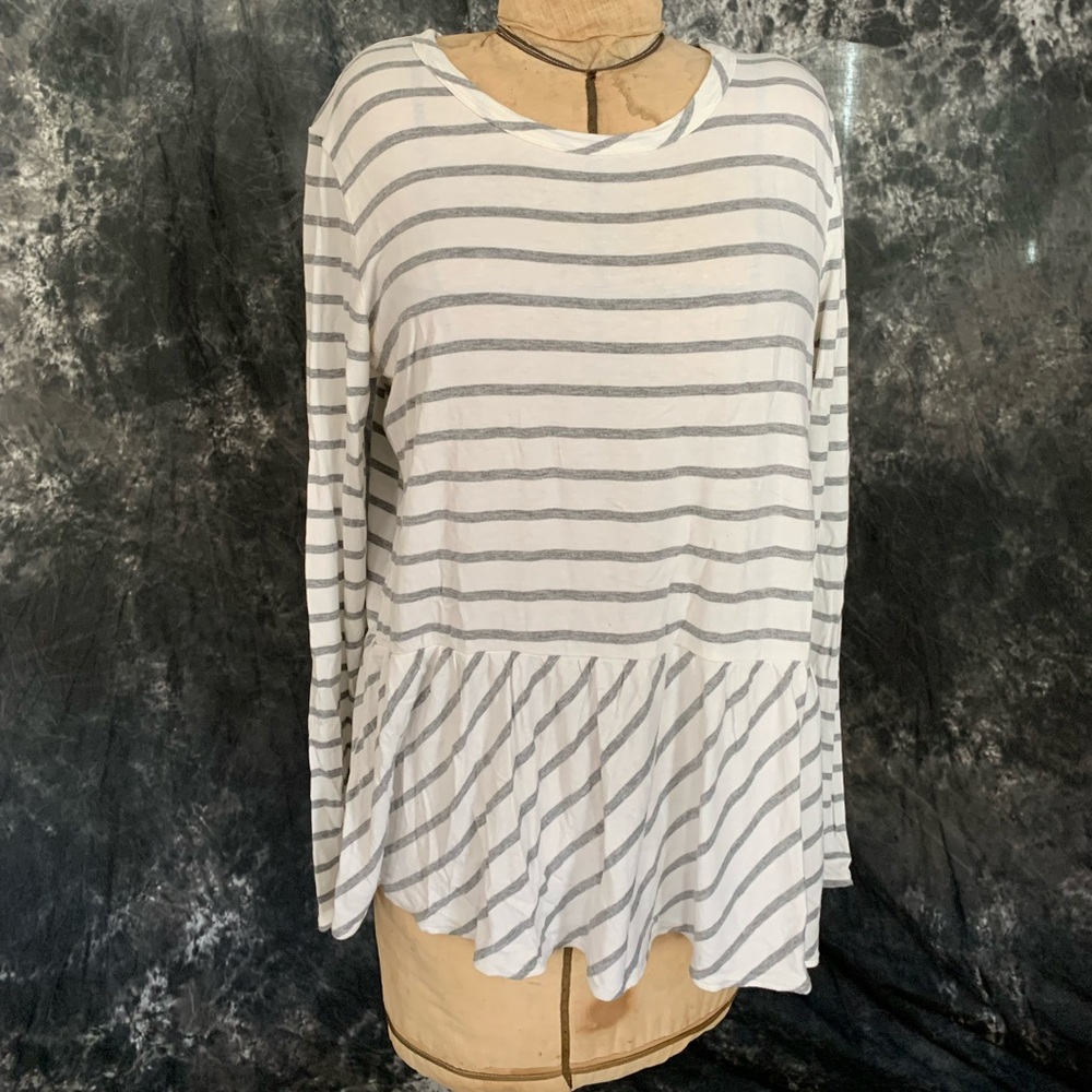 Chaser peplum stripe tee